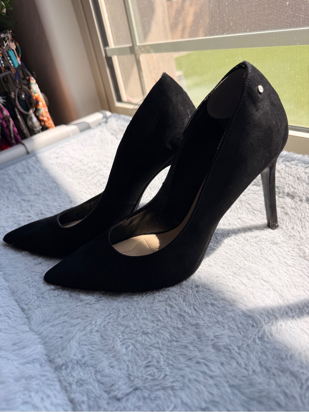 Circus by Sam Edelman Black Pointed Toe Suede Stiletto Pumps